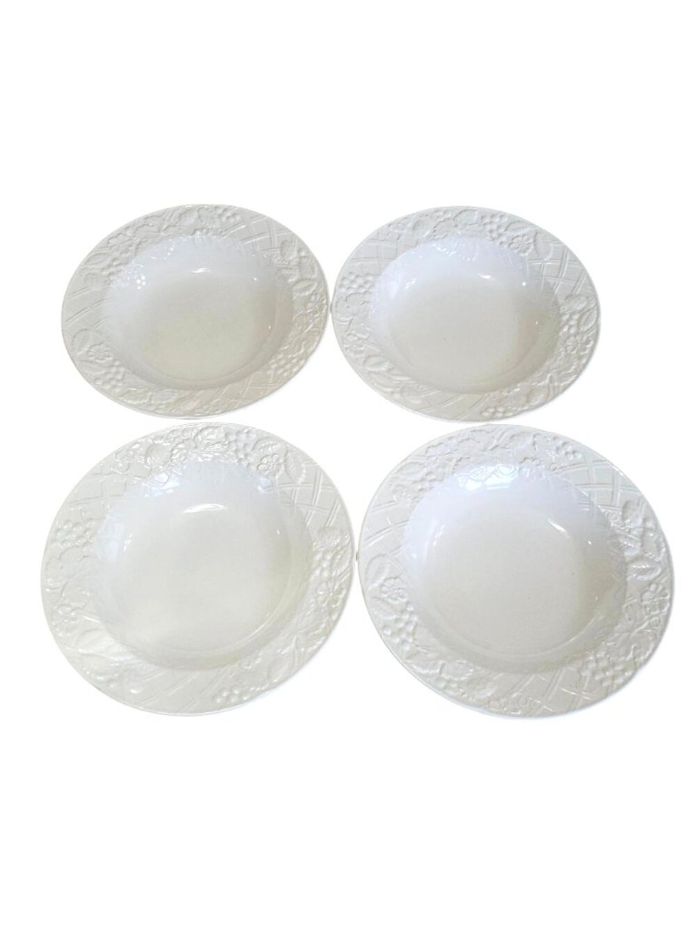 4 Mikasa English Countryside Soup Bowls 9" white embossed dishwasher microwave s - Picture 3 of 9
